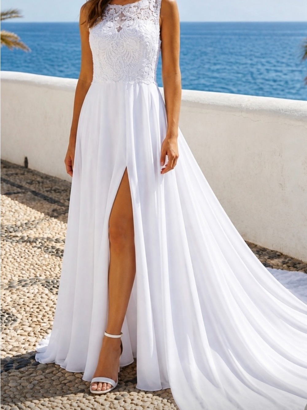 Elegant Lace Bodice Wedding Dress